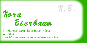 nora bierbaum business card