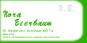 nora bierbaum business card